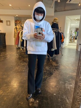 「mame（マメ）のアイテム（パンツ）」を使った、あっこさん（レディース・153cm）の春コーディネート
