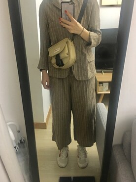 「MUJI Labo（ムジラボ）のアイテム（テーラードジャケット）」を使った、蒸汽熨斗さん（レディース・168cm）の秋コーディネート
