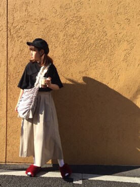 chisatoさんの「スキスカロングスカート」を使ったコーディネート
