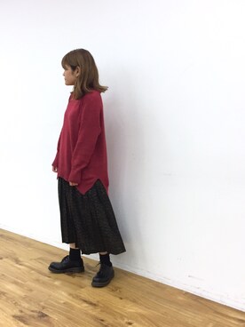 chisatoさんの「・ジョーゼットプリーツスカート」を使ったコーディネート