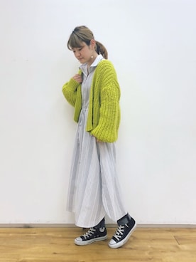 「アイテム（シャツワンピース）」を使った、chisatoさん（レディース・156cm・20代）の春コーディネート