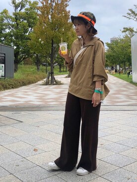 「フェスコーデ」｜「アイテム（マウンテンパーカー）」を使った、chisatoさん（レディース・156cm）の秋コーディネート