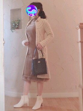 「タイトシルエット」｜「アイテム（ブーツ）」を使った、Rei🌹な～なさん（レディース・154cm）の秋コーディネート