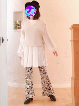 「スクエアトゥ」｜「アイテム（ニットキャップ/ビーニー）」を使った、Rei🌹な～なさん（レディース・154cm）の春コーディネート