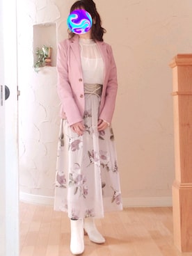 「ELLE（エル）のアイテム（ジャケット/アウター）」を使った、Rei🌹な～なさん（レディース・154cm）の春コーディネート