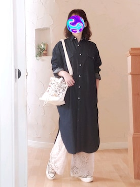 「春めきシューズ」｜「アイテム（シャツワンピース）」を使った、Rei🌹な～なさん（レディース・154cm）の春コーディネート