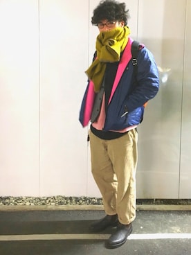 「サーマルタンクトップ」｜yoさん（メンズ・178cm）の冬コーディネート