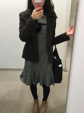 「UNTITLED（アンタイトル）のアイテム（テーラードジャケット）」を使った、shiroさん（レディース・151cm・20代）の冬コーディネート
