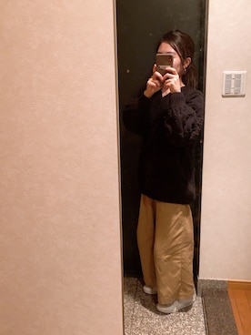 「Honeys（ハニーズ）のアイテム（チノパンツ）」を使った、shiroさん（レディース・152cm）の冬コーディネート