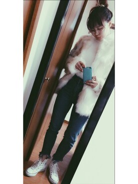 「CONVERSE（コンバース）のALL STAR HI（スニーカー）」を使った、HOSHIYAMAYUさん（レディース・159cm・20代）の冬コーディネート