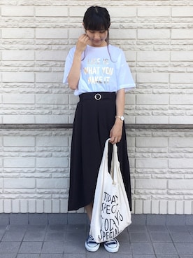 「TODAY'S SPECIAL（トゥデイズスペシャル）のMARCHE BAG/マルシェバッグ（エコバッグ/サブバッグ）」を使った、suzyさん（レディース・161cm）の秋コーディネート
