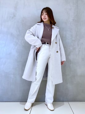 「PAGEBOY（ページボーイ）のアイテム（チェスターコート）」を使った、mackeyさん（レディース・156cm）の冬コーディネート