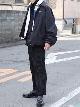 「superNova.（スーパーノヴァ）のアイテム（パンツ）」を使った、tuchiさん（メンズ・176cm）の冬コーディネート