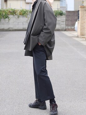 「BASISBROEK（バシスブルック）のアイテム（テーラードジャケット）」を使った、tuchiさん（メンズ・176cm）の冬コーディネート