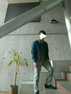 「HELMUT LANG（ヘルムートラング）のアイテム（デニムジャケット）」を使った、Rikuさん（メンズ・168cm）の春コーディネート