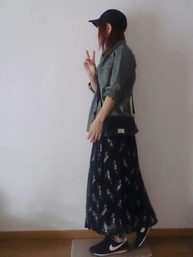 「アイテム（ラッピングキット、グリーン系）」を使った、maruさん（レディース・154cm）の秋コーディネート