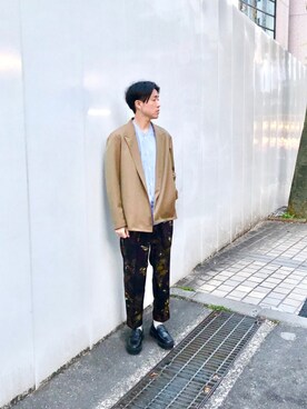 「UNITED TOKYO（ユナイテッドトウキョウ）のアイテム（その他アウター）」を使った、やなぎのしゅんぼさん（メンズ・176cm）の春コーディネート