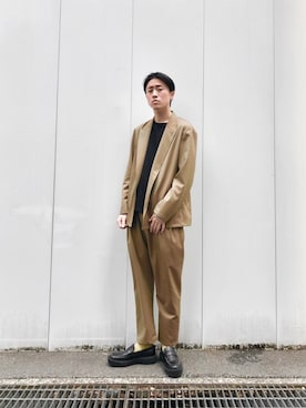 「ダブルジャケット」｜「アイテム（その他アウター）」を使った、やなぎのしゅんぼさん（メンズ・176cm）の春コーディネート