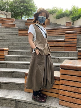 「initial（イニシャル）のアイテム（帽子）」を使った、hazelthebitchさん（レディース・166cm）の秋コーディネート