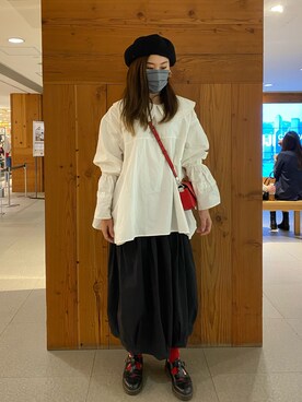 「initial（イニシャル）のアイテム（ハンチング/ベレー帽）」を使った、hazelthebitchさん（レディース・166cm）の冬コーディネート
