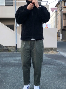 「SCYE BASICS（サイベーシックス）のアイテム（チノパンツ）」を使った、hardmore77さん（メンズ・180cm）の春コーディネート