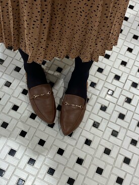 「スリッパ」｜「アイテム（ワンピース/ドレス）」を使った、pu♡さん（レディース・164cm）の冬コーディネート