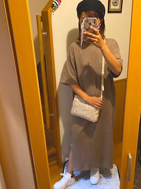 「RODEO CROWNS WIDE BOWL（ロデオクラウンズワイドボウル）のアイテム（ハンチング/ベレー帽）」を使った、pu♡さん（レディース・164cm）の秋コーディネート