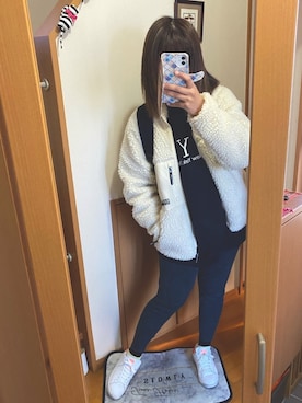 「FIRST DOWN（ファーストダウン）のアイテム（ブルゾン）」を使った、pu♡さん（レディース・164cm）の冬コーディネート