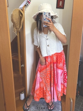 「海」｜「アイテム（ビーチサンダル）」を使った、pu♡さん（レディース・164cm）の夏コーディネート