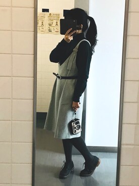 「Sugar Sugar（シュガーシュガー）のアイテム（ドレスシューズ、ブラック系）」を使った、yuさん（レディース・155cm）の春コーディネート