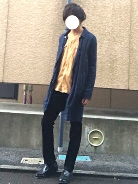 「アイテム（ステンカラーコート）」を使った、まっくすさん（メンズ・174cm・10代）の冬コーディネート