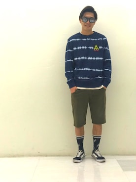 「DIESEL（ディーゼル）のアイテム（サングラス）」を使った、yu-----kiさん（メンズ・178cm）の春コーディネート