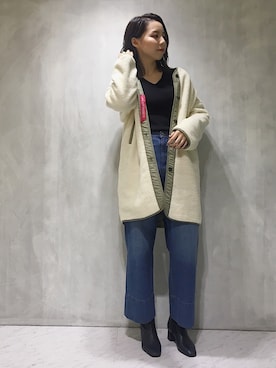 「Alpha Industries（アルファインダストリーズ）のアイテム（ブルゾン）」を使った、たなかまいさん（レディース・168cm）の秋コーディネート