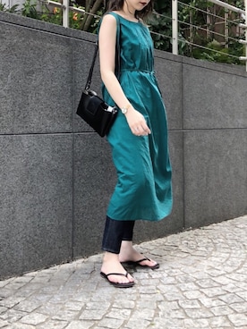 「YAHKI（ヤーキ）のYAHKI YH-132（ショルダーバッグ）」を使った、たなかまいさん（レディース・168cm）の夏コーディネート