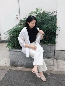「URBAN RESEARCH（アーバンリサーチ）のペルビアンコットンTシャツ（Tシャツ/カットソー）」を使った、たなかまいさん（レディース・168cm）の春コーディネート