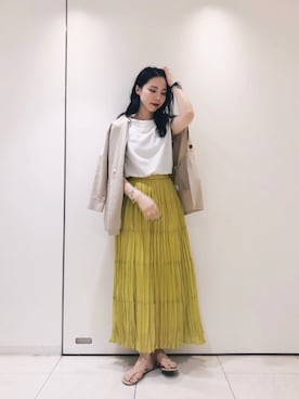 「URBAN RESEARCH（アーバンリサーチ）のペルビアンコットンTシャツ（Tシャツ/カットソー）」を使った、たなかまいさん（レディース・168cm）の春コーディネート