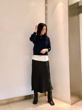 「URBAN RESEARCH（アーバンリサーチ）のアイテム（その他トップス）」を使った、たなかまいさん（レディース・169cm）の冬コーディネート