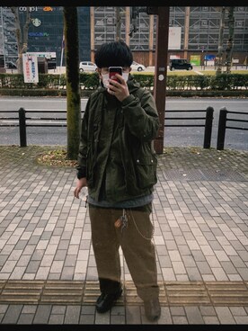 「HELLY HANSEN（ヘリーハンセン）のアイテム（ジャケット/アウター）」を使った、mizükiさん（メンズ・170cm）の冬コーディネート