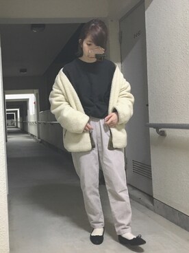 「ゆるゆる」｜「アイテム（ブルゾン）」を使った、あさりさん（レディース・150cm）の冬コーディネート