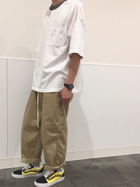 「Confirm（コンファーム）のアイテム」を使った、コンファーム・イルズ 長久手さん（メンズ・170cm）の夏コーディネート