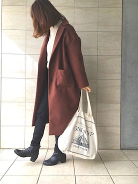 「DHOLIC（ディーホリック）のアイテム（その他アウター）」を使った、mi_aiさん（レディース・157cm）の冬コーディネート