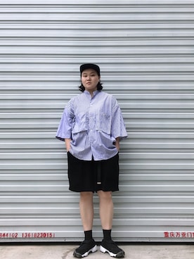 「CLOT（クロット）のアイテム（帽子）」を使った、Borrzさん（レディース・160cm）の夏コーディネート
