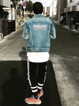 「vetements」｜「アイテム（デニムジャケット）」を使った、りょんさん（メンズ・169cm）の冬コーディネート