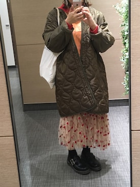 「ROSE BUD（ローズバッド）のアイテム（ブルゾン、グリーン系）」を使った、だれかさん（レディース）の秋コーディネート