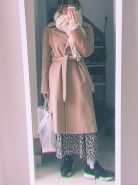 「Max Mara（マックスマーラ）のアイテム（チェスターコート）」を使った、だれかさん（レディース・155cm）の春コーディネート