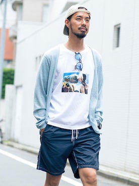 「アイテム（水着/着物・浴衣）」を使った、Tomoyoshi Tsuchiyaさん（メンズ・175cm）の夏コーディネート