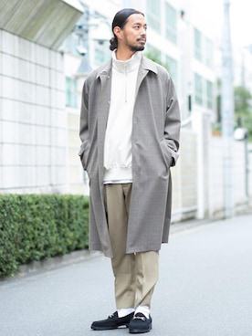 「BEAUTY&YOUTH UNITED ARROWS（ビューティーアンドユースユナイテッドアローズ）のBY ビット ローファー（ローファー、その他）」を使った、Tomoyoshi Tsuchiyaさん（メンズ・175cm）の冬コーディネート