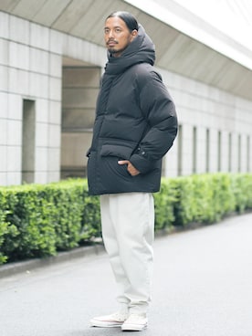 「BEAUTY&YOUTH UNITED ARROWS（ビューティーアンドユースユナイテッドアローズ）のBY “小松マテーレ” フォルム ダウンジャケット（ダウンジャケット/コート、ブラック系）」を使った、Tomoyoshi Tsuchiyaさん（メンズ・175cm）の秋コーディネート