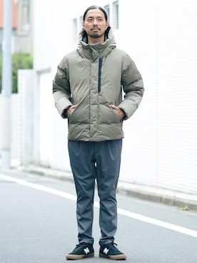 「BEAUTY&YOUTH UNITED ARROWS（ビューティーアンドユースユナイテッドアローズ）のBY モバイル 1P テーパード イージーパンツ（その他パンツ、グレー系）」を使った、Tomoyoshi Tsuchiyaさん（メンズ・175cm）の秋コーディネート