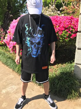 「DOPE（ドープ）のアイテム（帽子）」を使った、Bobby Kazuさん（メンズ・173cm）の春コーディネート